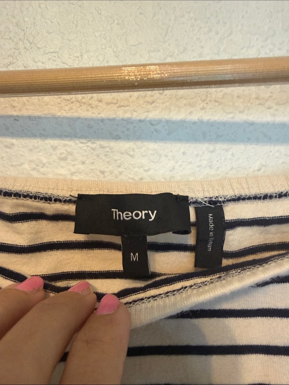 Theory Aprine K Classic Stripe Off Shoulder Top - Picture 4 of 6